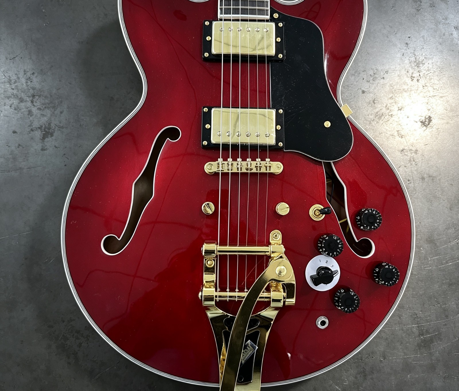 US Warehouse 335 Red Electric Guitar Semi-Hollow Body Bigsby System