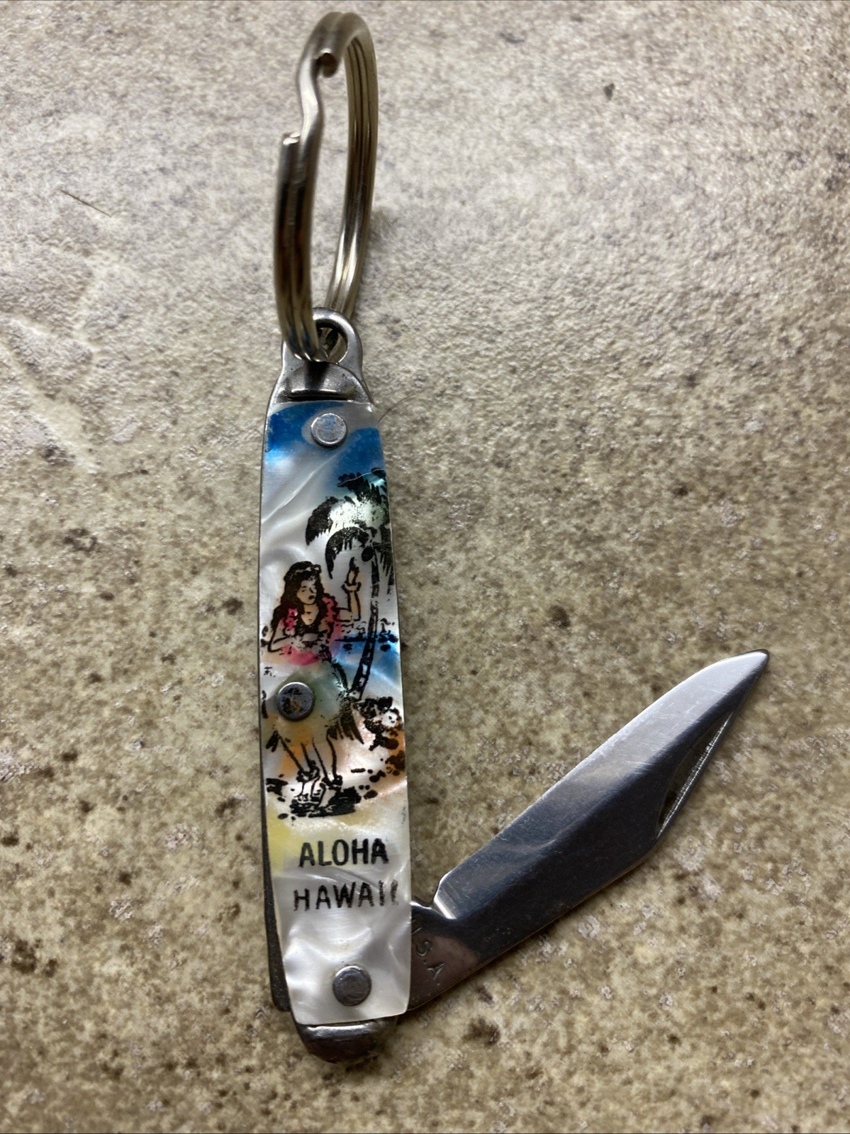 Vintage Aloha Hawaii Knife Key Chain Souvenir Made in U.S.A. Hawaiian Islands Vintage Aloha Hawaii Knife Key Chain Souvenir Made in U.S.A. Hawaiian Islands
