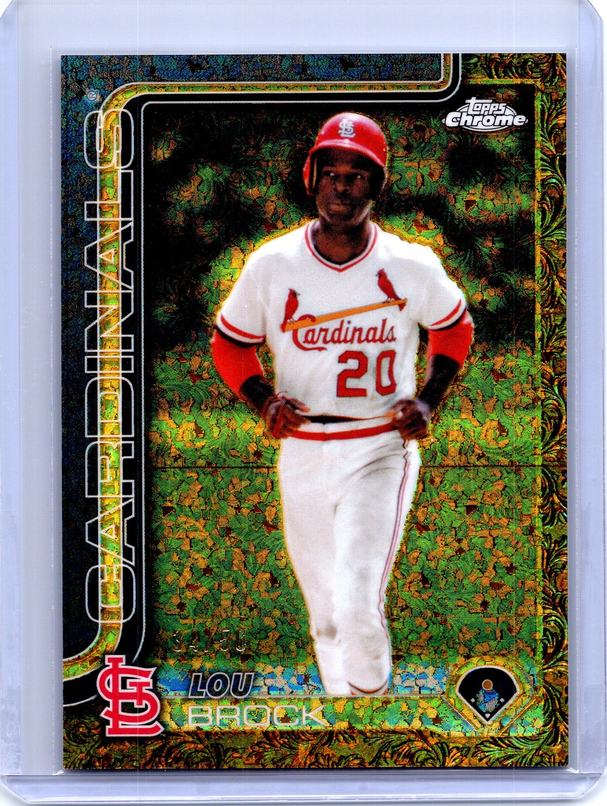 2025 Topps Gilded Collection #139 Lou Brock Gold Mini-Diamond Refractor #/50 2025 Topps Gilded Collection #139 Lou Brock Gold Mini-Diamond Refractor #/50