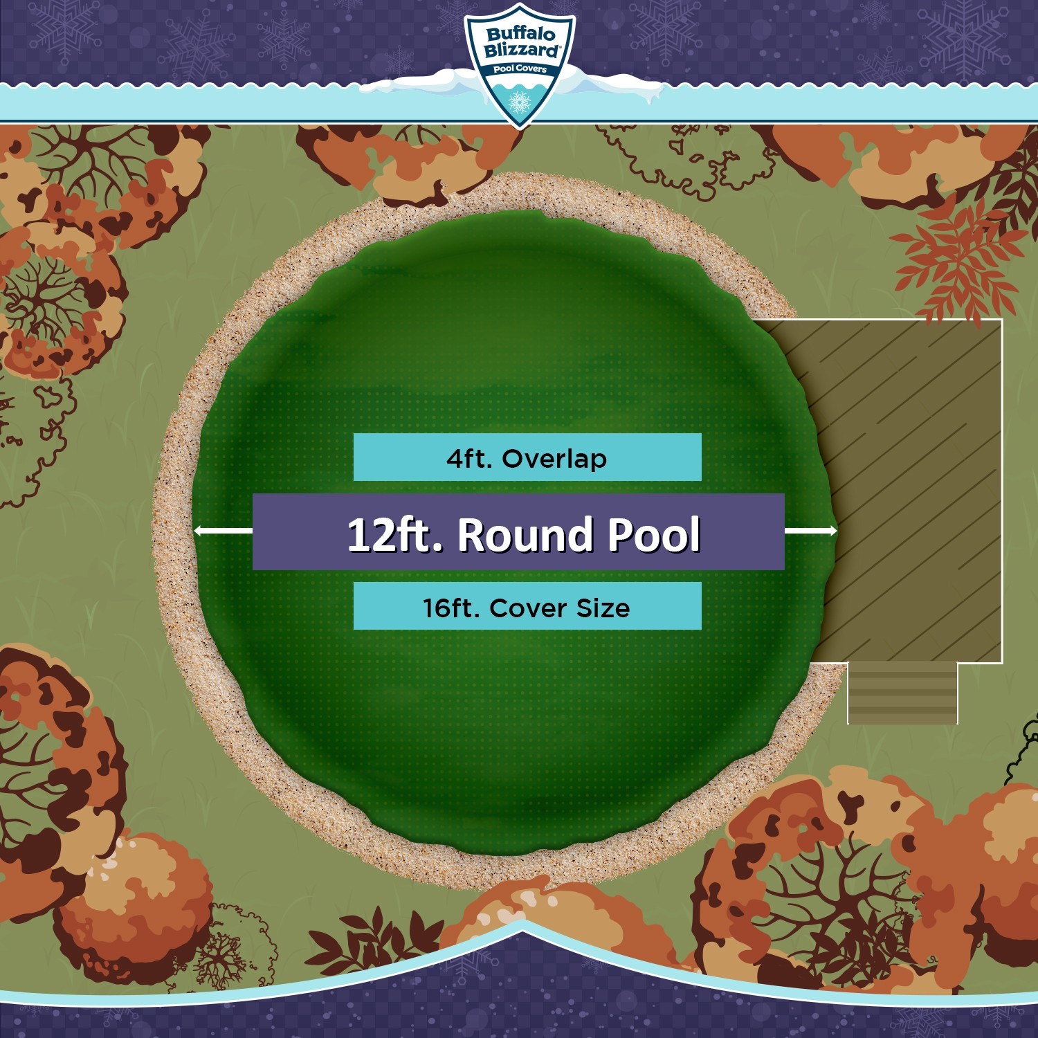 Buffalo Blizzard Supreme Round Swimming Pool Winter Covers - Choose Size