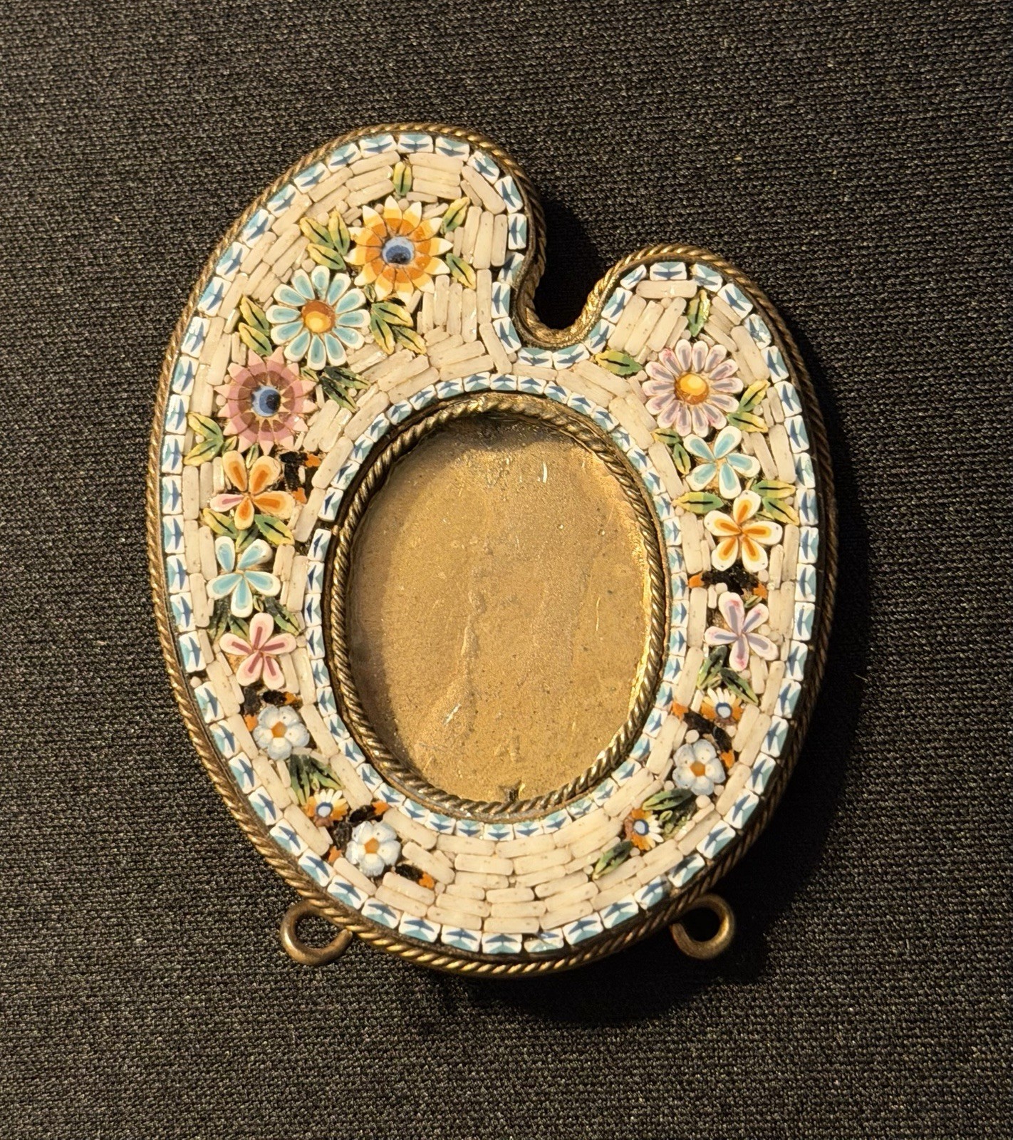 Antique Italian Micro Mosaic Miniature Picture Photo Frame Rare