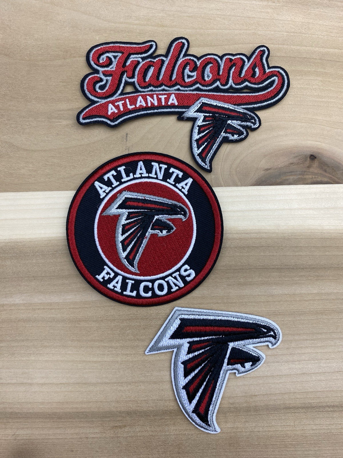 Set Of 3 Atlanta Falcons Embroidered Iron On Patches 2.5”-3”