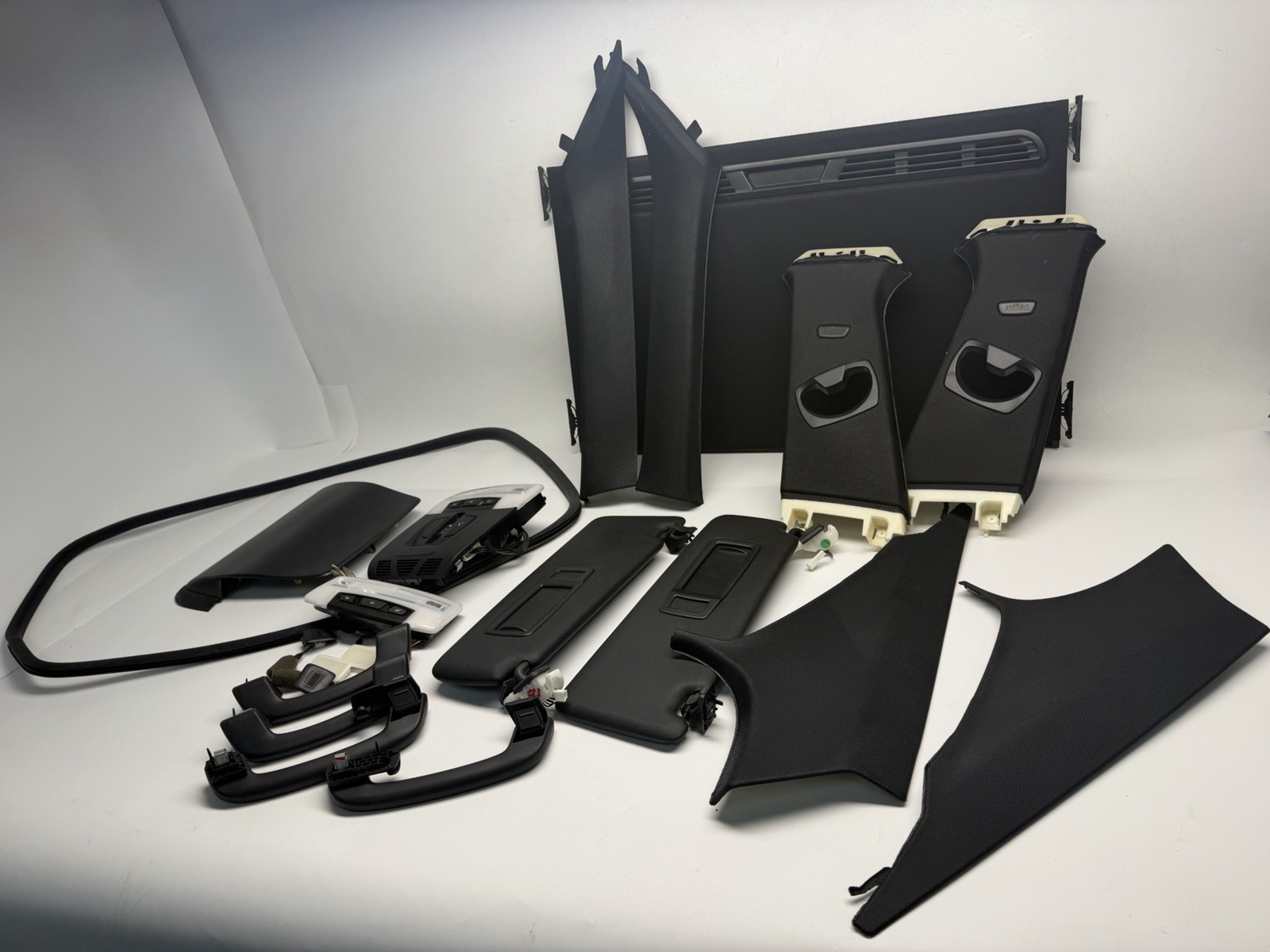 12-18 BMW F30 3 Series BLACK Headliner Trims SET for Sedan Sunroof OEM