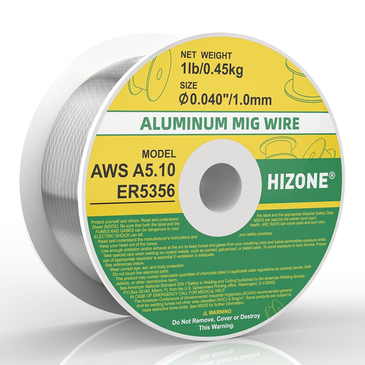 HIZONE Aluminum Welding Wire, ER5356 .040-Diameter, 1-Pound Spool, 1PC HIZONE Aluminum Welding Wire, ER5356 .040-Diameter, 1-Pound Spool, 1PC