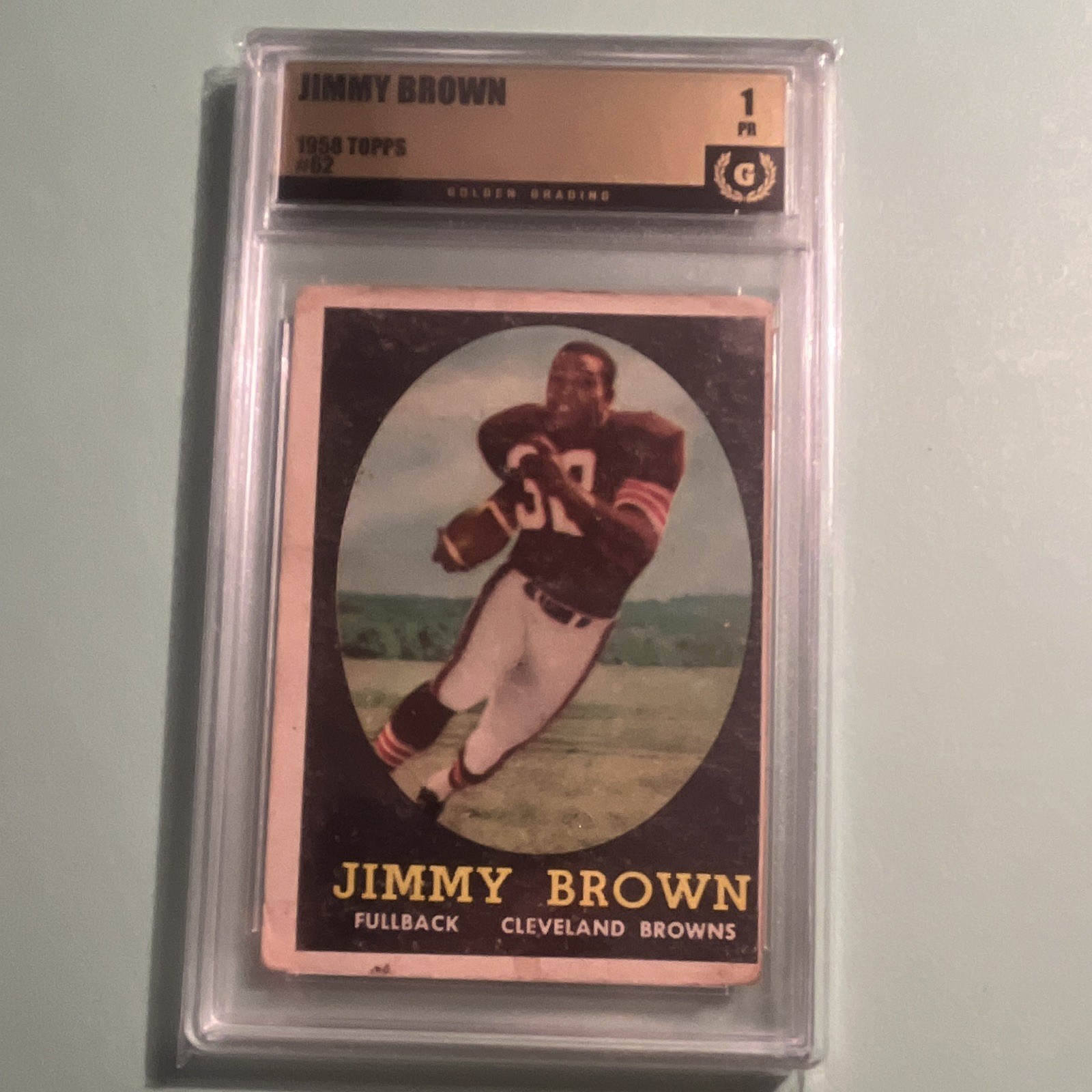 Topps 1958 Topps Jim Brown #62 Rookie Card Cleveland Browns Football Topps 1958 Topps Jim Brown #62 Rookie Card Cleveland Browns Football