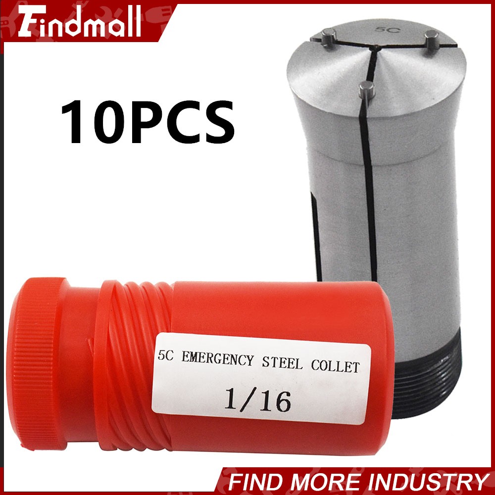 Findmall 10PCS Precision 5C Emergency Steel Collet 1/16
