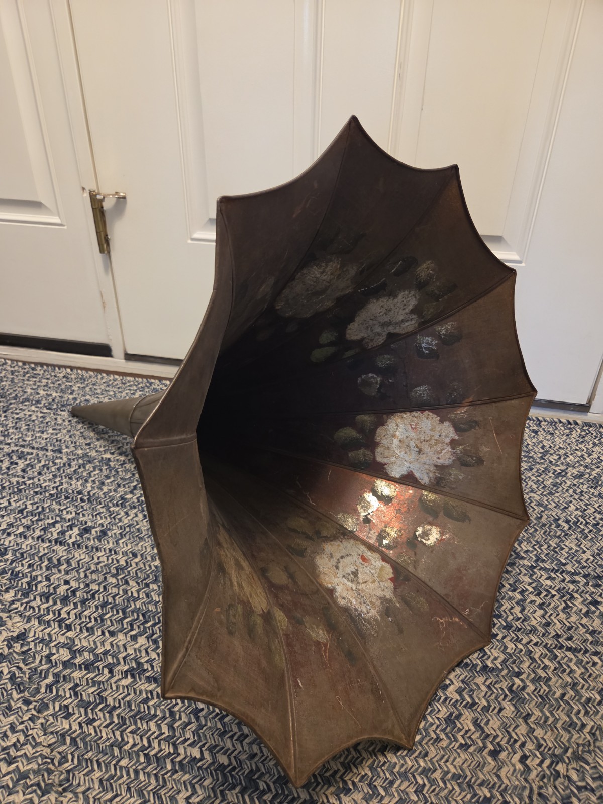 Antique Edison Cylinder Phonograph Morning Glory Horn 21.5 Antique Edison Cylinder Phonograph Morning Glory Horn 21.5