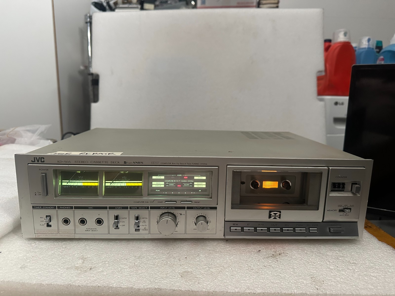 Vintage JVC KD-A66 Stereo Cassette Deck VU Meters. FOR PARTS OR REPAIR