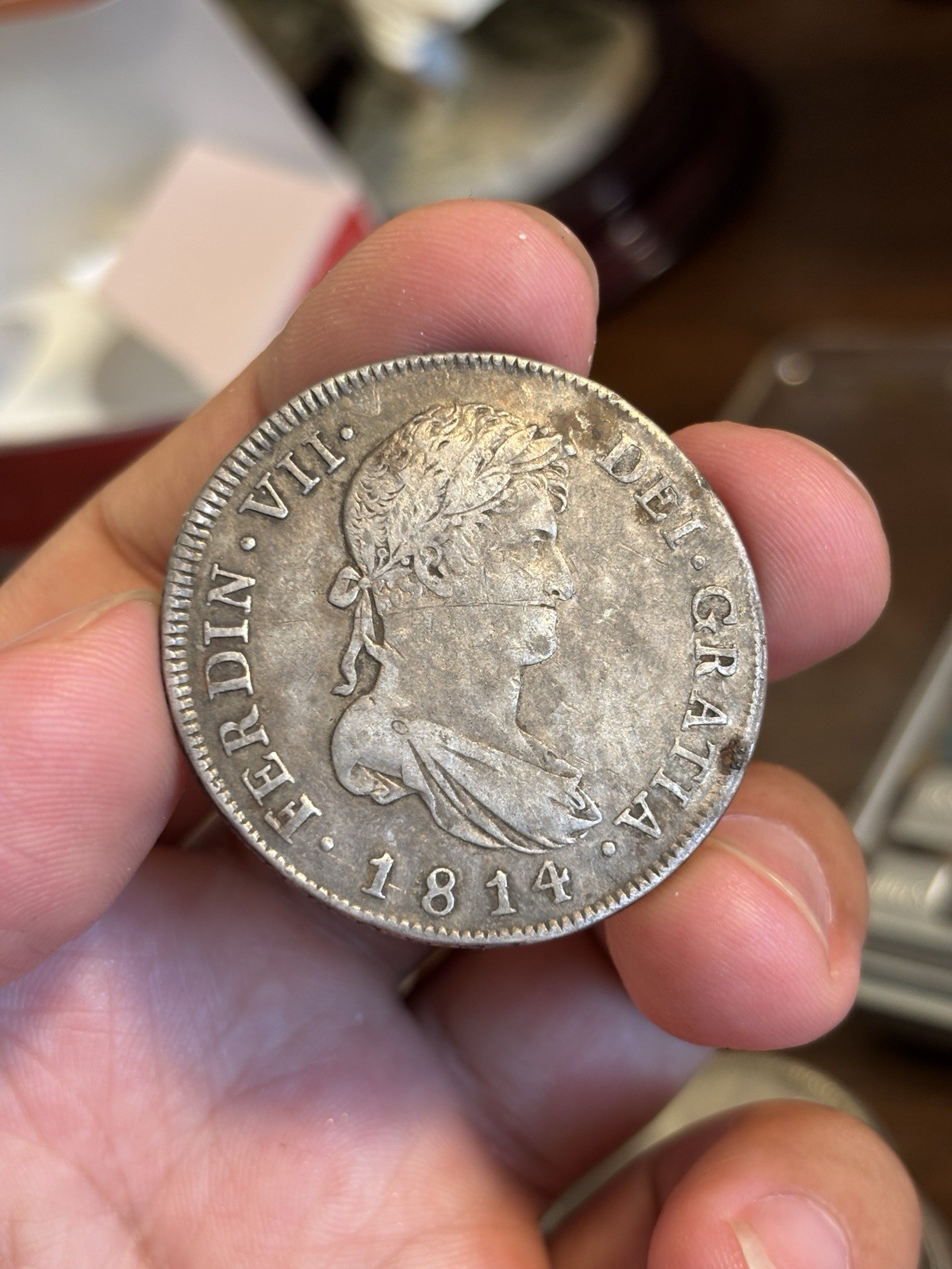 1814 NG M Guatemala 8 Reales Silver Coin 1814 NG M Guatemala 8 Reales Silver Coin