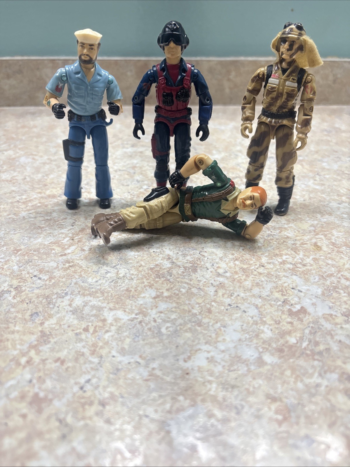 Vintage 1989’s GI Joe Action Figures Dusty, Scrap Iron, Shipwreck, Crank Case