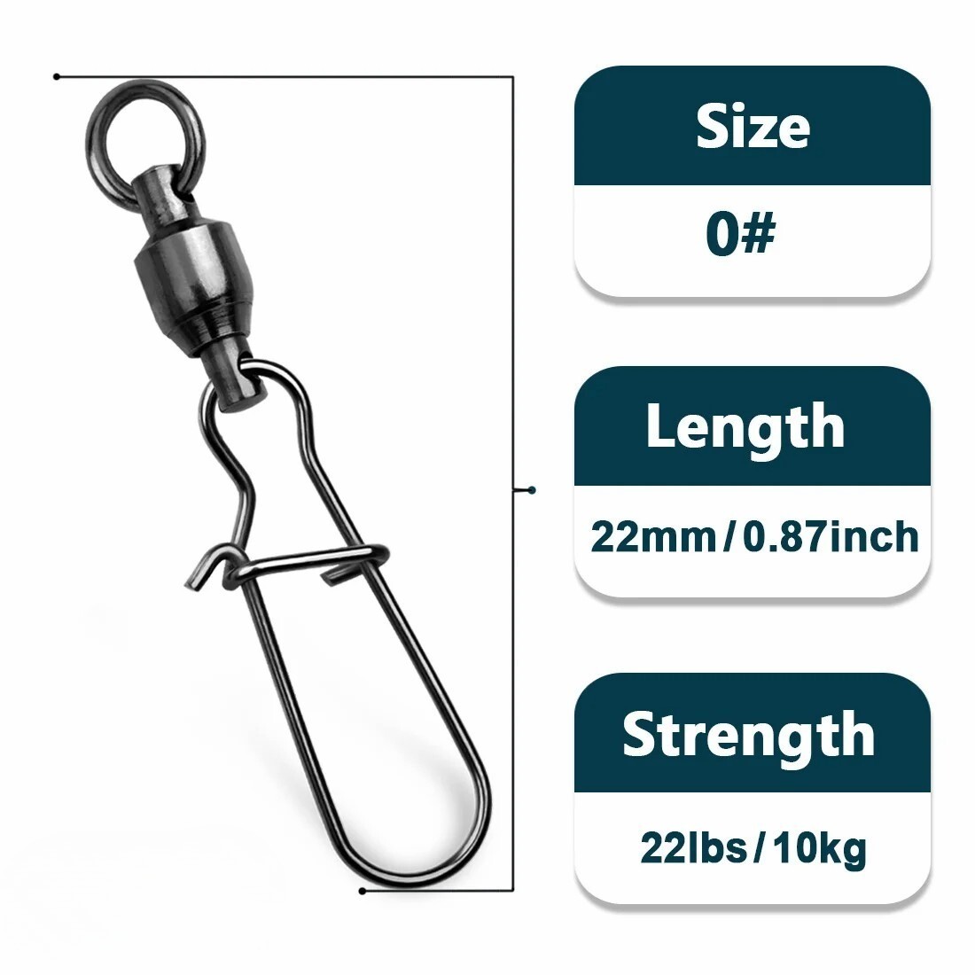 20~100Pcs Ball Bearing Swivels Snap with Duo Lock Snap Fishing Tackle 22LB~276LB 20~100Pcs Ball Bearing Swivels Snap with Duo Lock Snap Fishing Tackle 22LB~276LB
