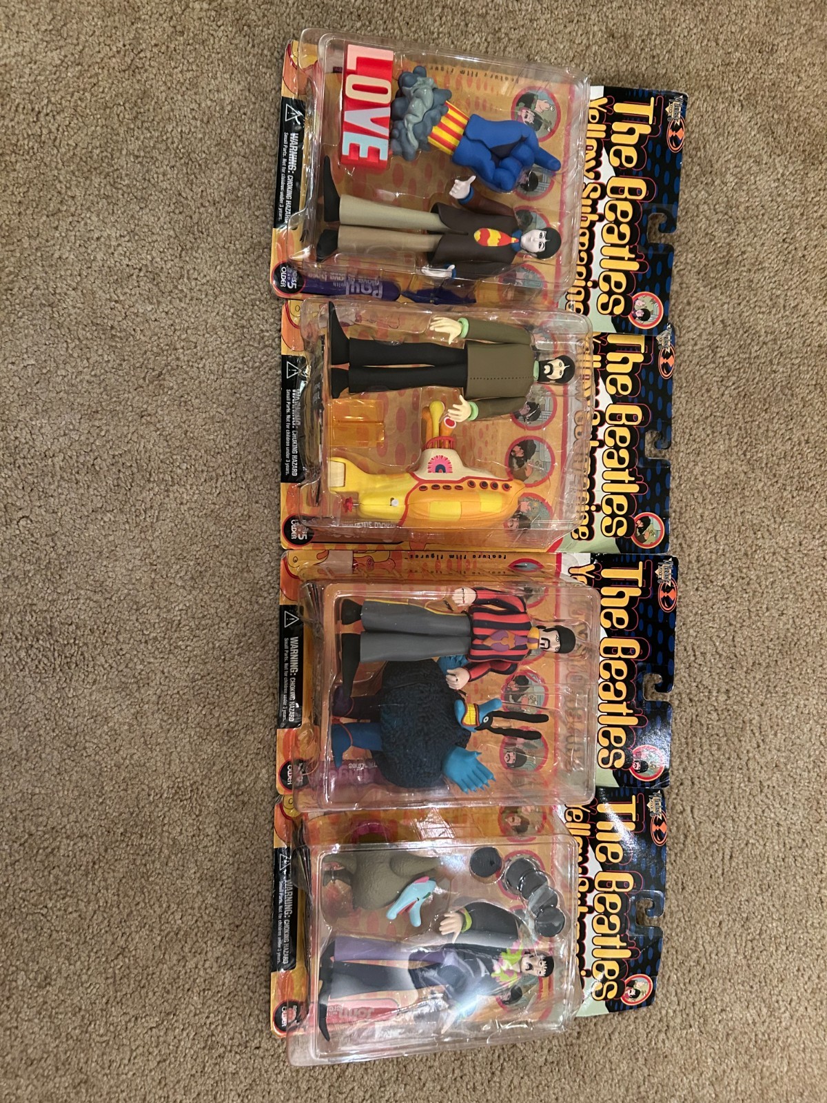 THE BEATLES Yellow Submarine Collection Set of 4, Vintage 1999 McFarlane Toys