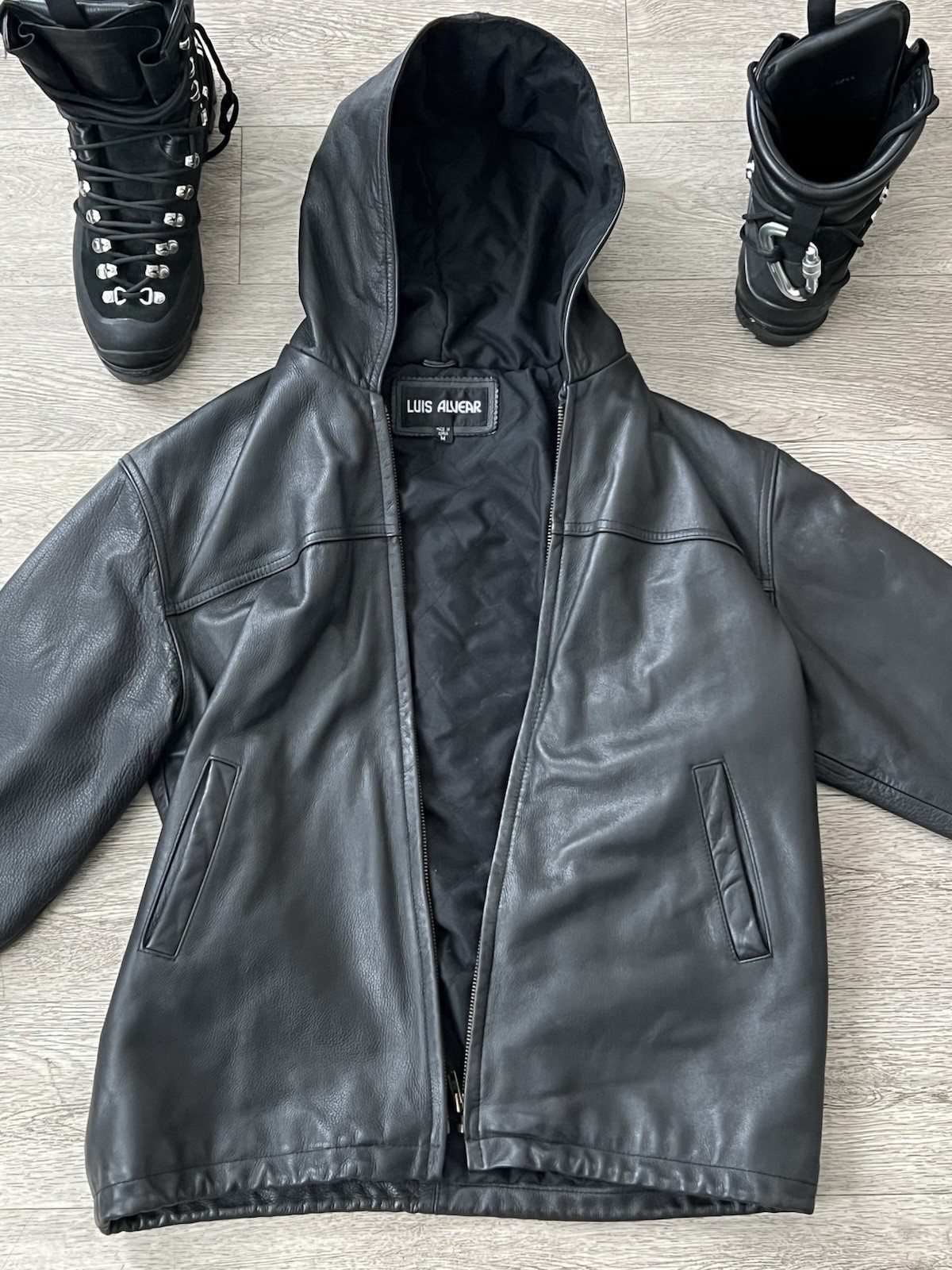 Playboi Carti Destroy Lonely Type Real Leather Hoodie Jacket Playboi Carti Destroy Lonely Type Real Leather Hoodie Jacket