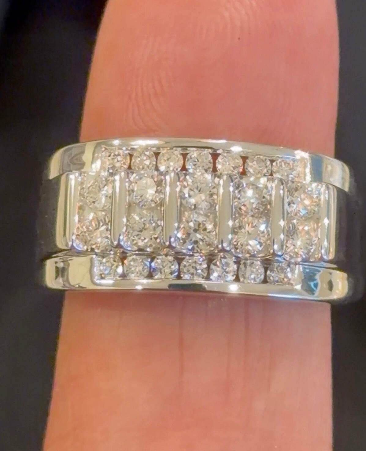 1.03 CARAT CERTIFIED LAB GROWN DIAMONDS STERLING SILVER RHODIUM PLATED RING