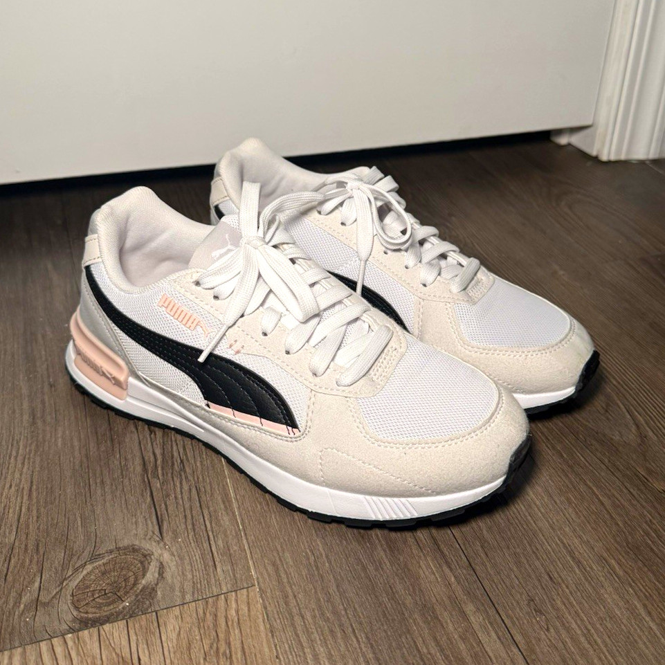 PUMA SoftFoam+ Women’s Low Top Lace-Up Mesh Sneakers White Black Pink 385376-05 PUMA SoftFoam+ Women’s Low Top Lace-Up Mesh Sneakers White Black Pink 385376-05