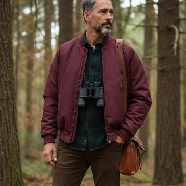 Herter\'s Hudson Bay Bomber Jacket M Maroon Goose Down Insulated Vintage Gorpcore