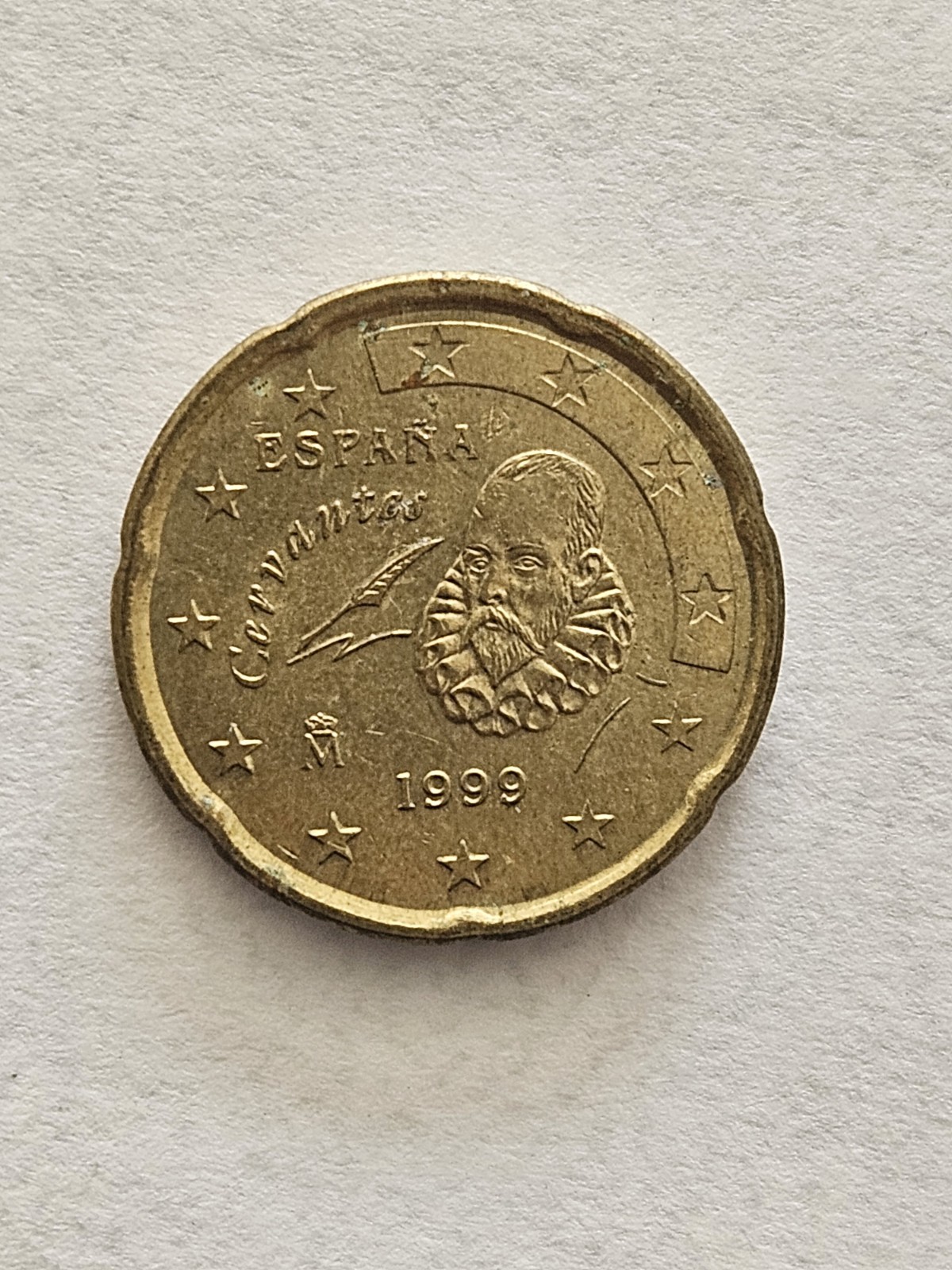 1999 Espana SPAIN 20 Euro Cent Coin Cervantes 1999 Espana SPAIN 20 Euro Cent Coin Cervantes