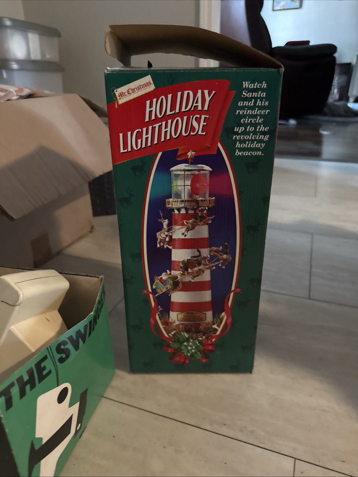 VTG 1996 Mr. Christmas Animated, Lights Holiday Lighthouse Santa & Reindeer NIB VTG 1996 Mr. Christmas Animated, Lights Holiday Lighthouse Santa & Reindeer NIB