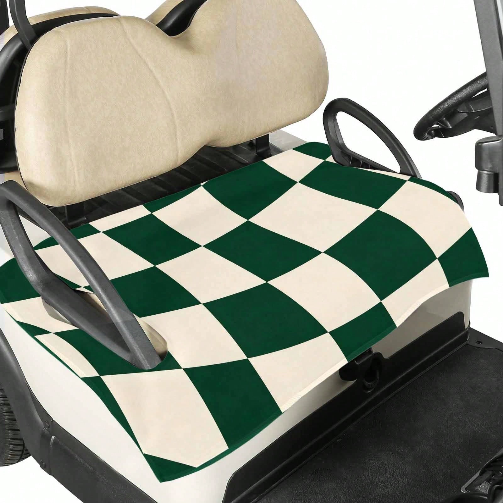 New Checkered Golf Cart Seat Cover 51x31 Ultra Soft Cool Comfort Towel Blanket