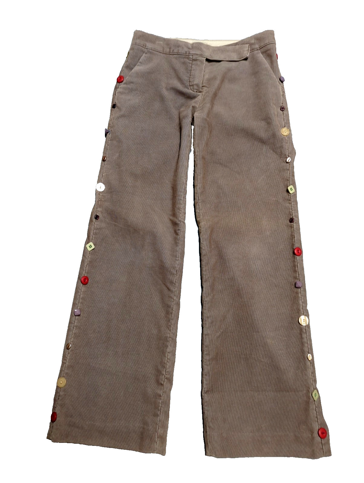 ANTHROPOLOGIE Elevenses Pants Size 0 Tan Corduroy Button Detail Wide Leg ANTHROPOLOGIE Elevenses Pants Size 0 Tan Corduroy Button Detail Wide Leg