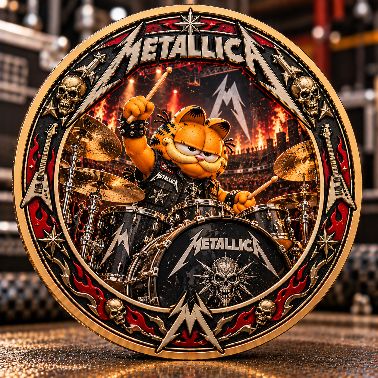 Garfield x Metallica Drummer Rock Commemorative Coin CB3500
