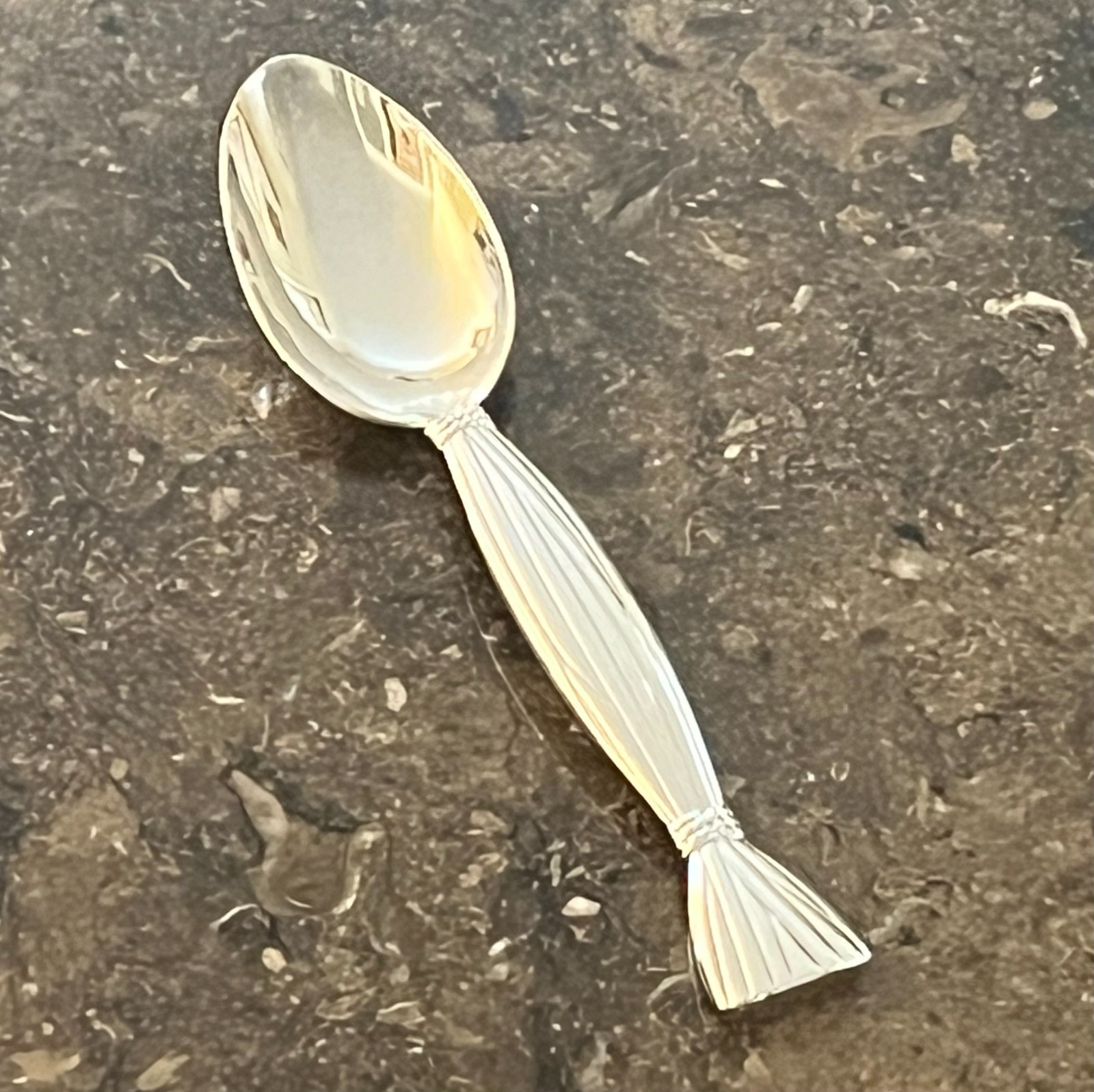 Hermes Vintage Moisson Pattern Teaspoon Luxury Silverplate Excellent Condition