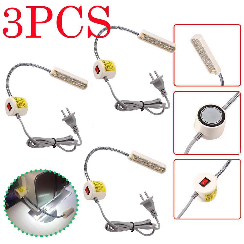 30 LED Sewing Machine Light Gooseneck Working Lamp With Magnetic Base 3PCS