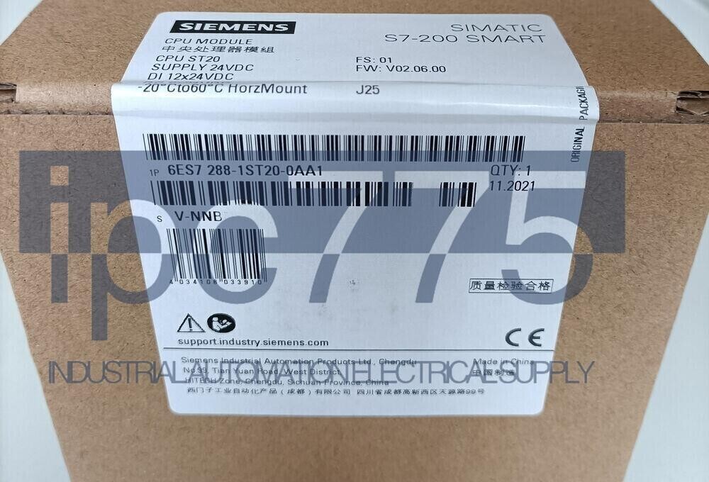 New Siemens 6ES7288-1ST20-0AA1 SIMATIC S7-200 SMART CPU ST20 6ES7 288-1ST20-0AA1 New Siemens 6ES7288-1ST20-0AA1 SIMATIC S7-200 SMART CPU ST20 6ES7 288-1ST20-0AA1