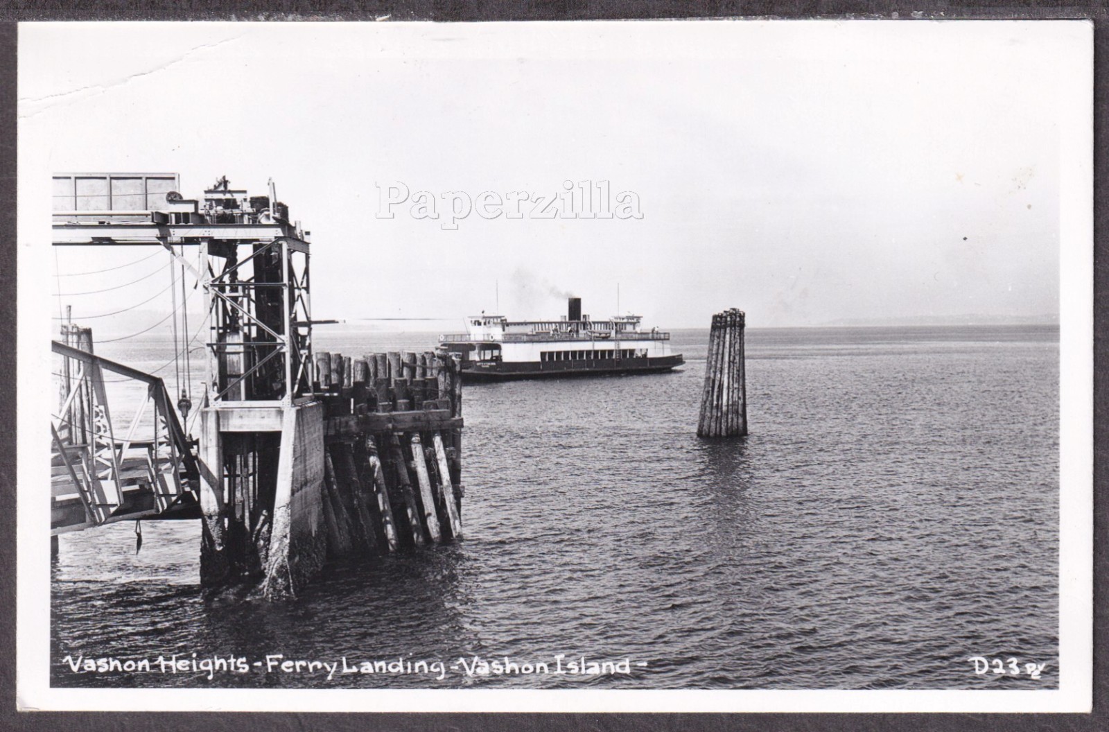WA Vashon Island RPPC 50\'s FERRY CITY of TACOMA at VASHON HEIGHTS LANDING PV D23