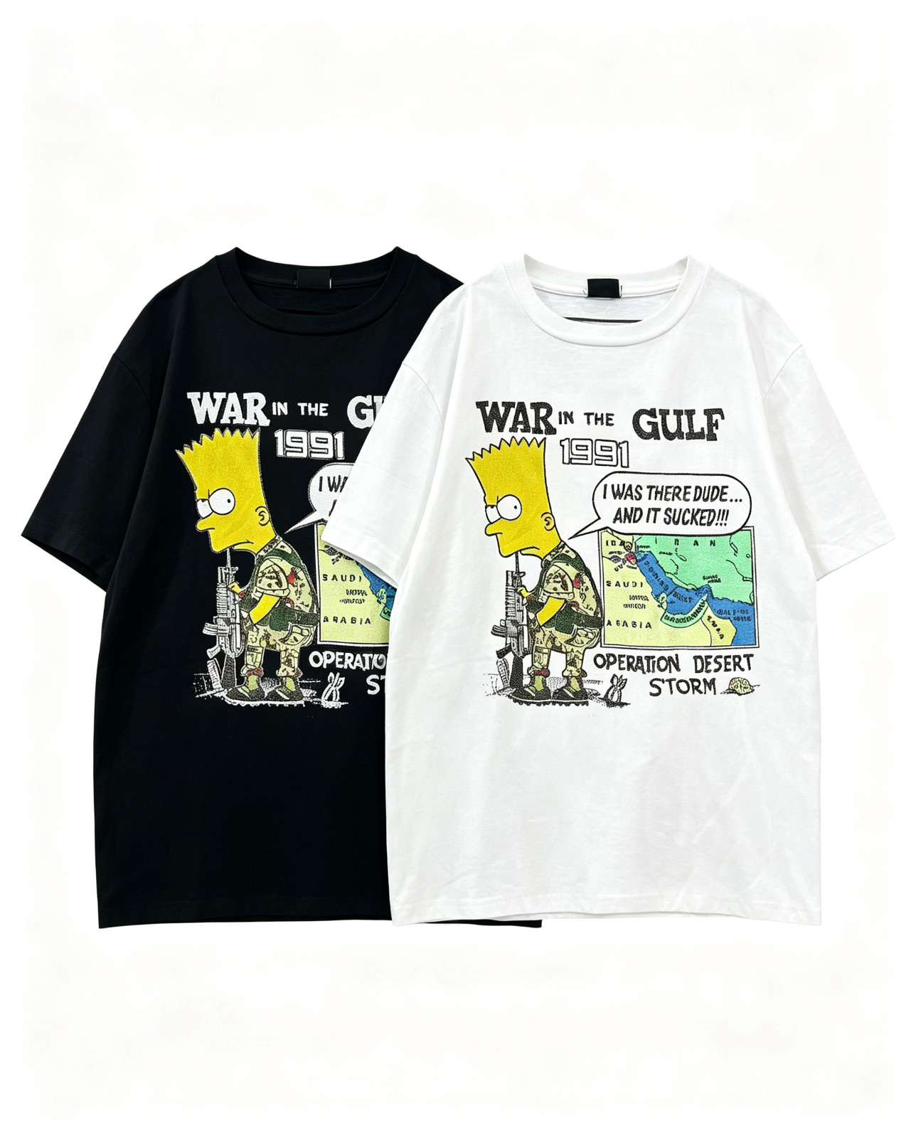 90s Vintage 1991 Gulf War Desert Storm Cartoon T-Shirt SIZE S-5XL