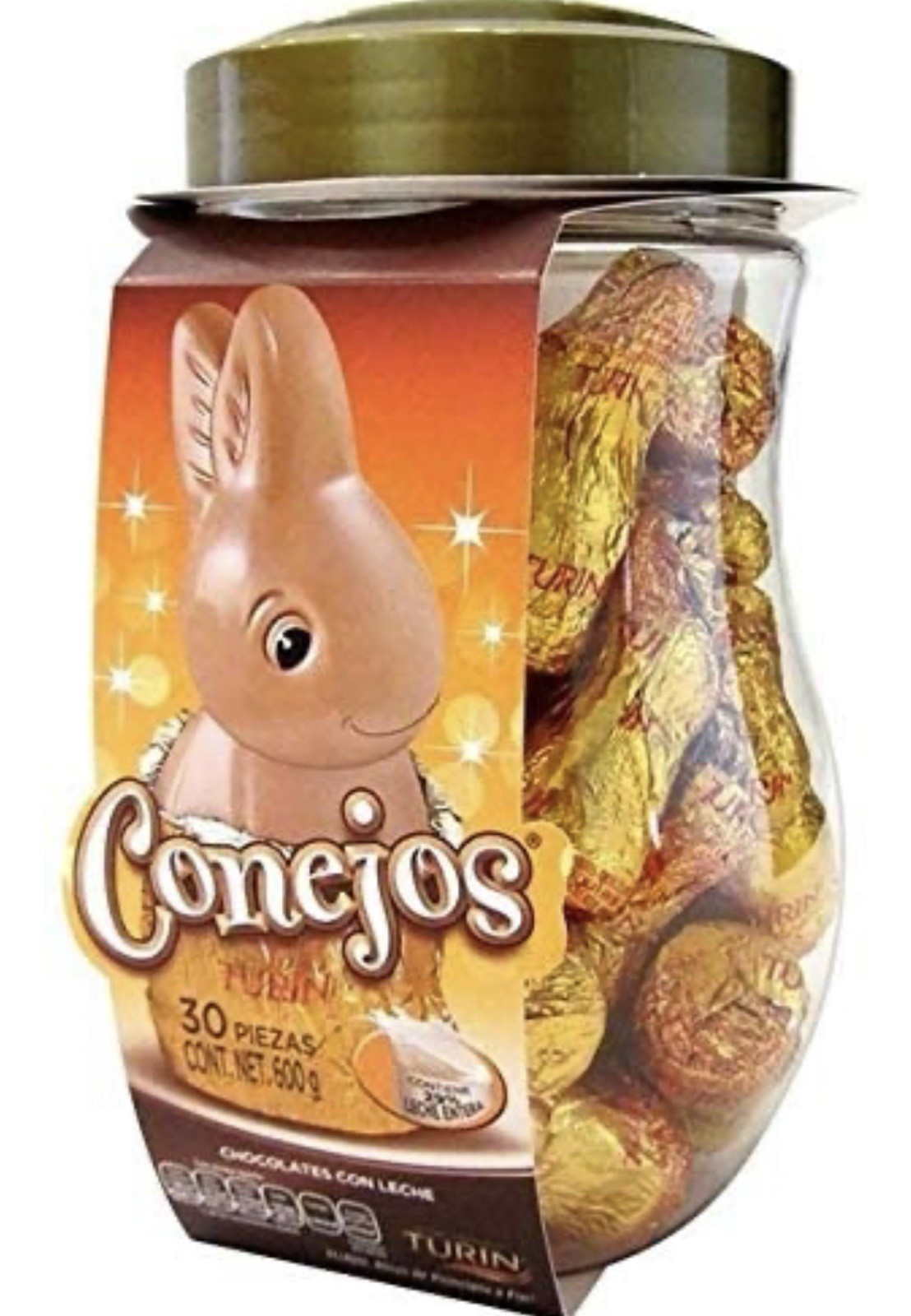 Chocolates Turin Conejos con Leche 600g–Mexican Milk Chocolate Rabbits Candy Box