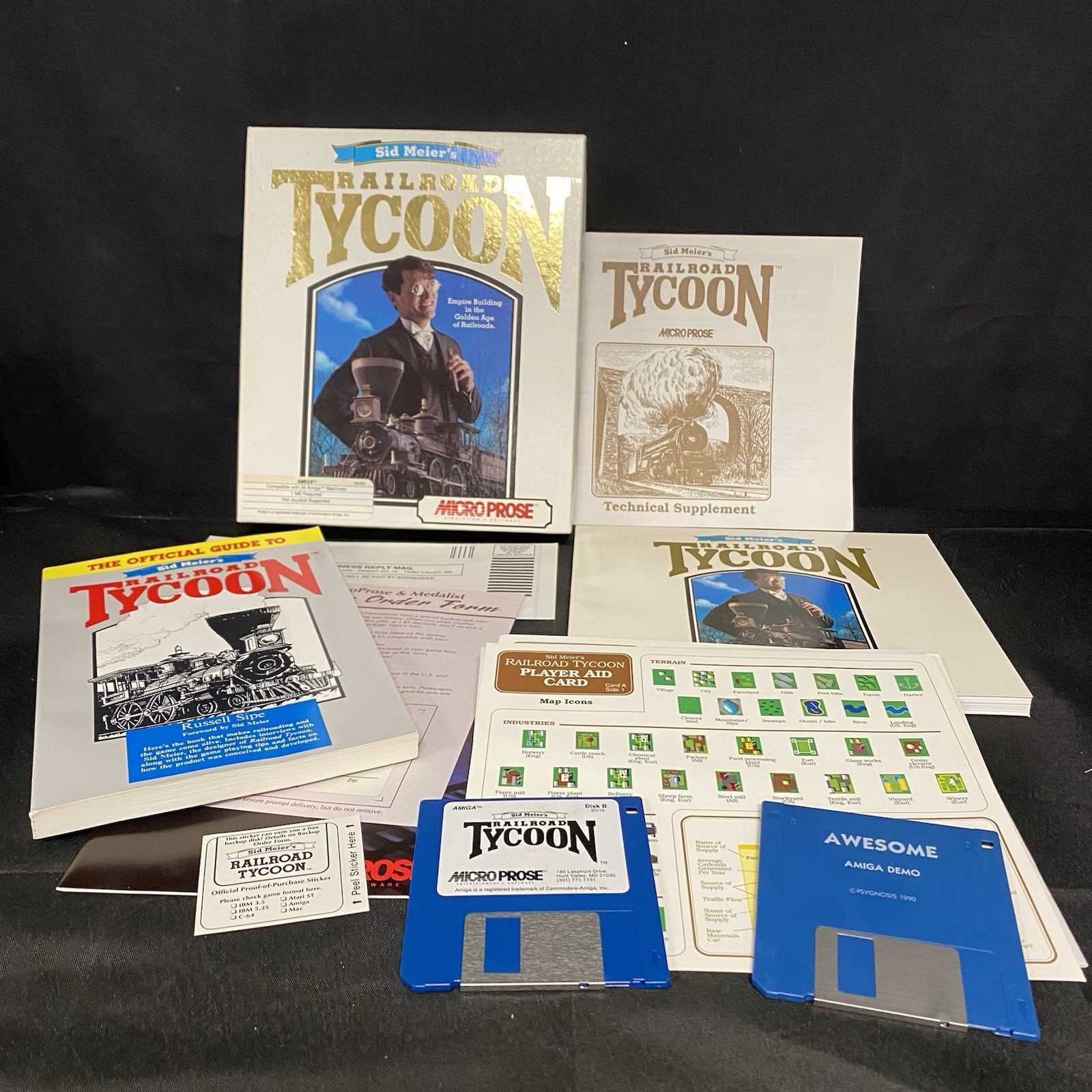 MicroProse Sid Meier's Railroad Tycoon cib Amiga 3.5