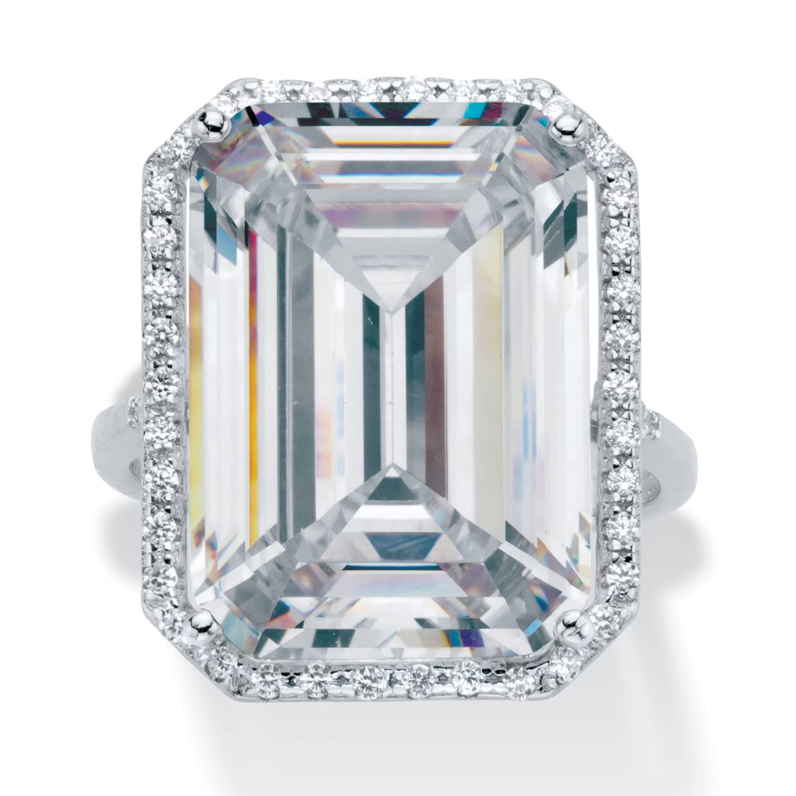 HUGE 42.00 Ct Certified White Treated Diamond Solitaire Ring In 925 Silver