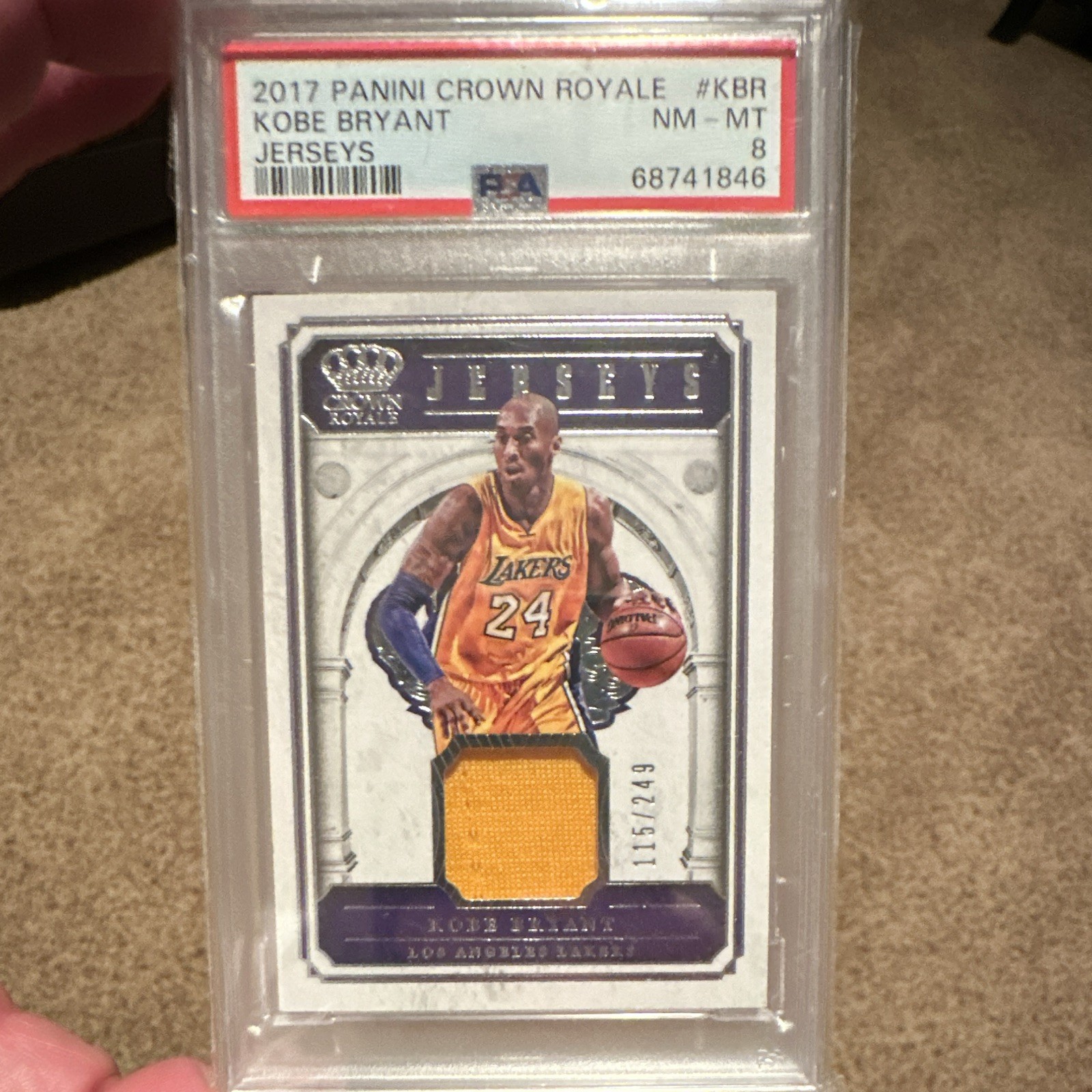 2017-18 Panini Crown Royale - Jerseys Kobe Bryant #JSY-KBR /249 (MEM) 2017-18 Panini Crown Royale - Jerseys Kobe Bryant #JSY-KBR /249 (MEM)
