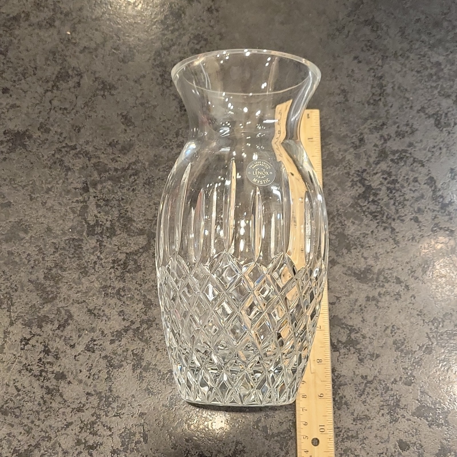 Vintage Lenox Crystal Vase 9” Mystic Pattern with sticker Vintage Lenox Crystal Vase 9” Mystic Pattern with sticker