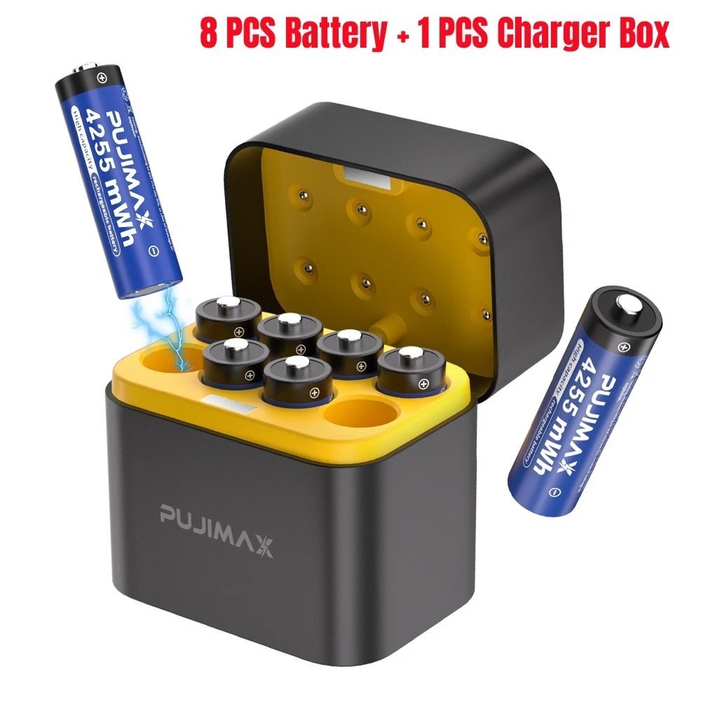 8/16/24/32 PCS 4255mWh AA Rechargeable Lithium Battery 1.5V Fast Charger Box 8/16/24/32 PCS 4255mWh AA Rechargeable Lithium Battery 1.5V Fast Charger Box