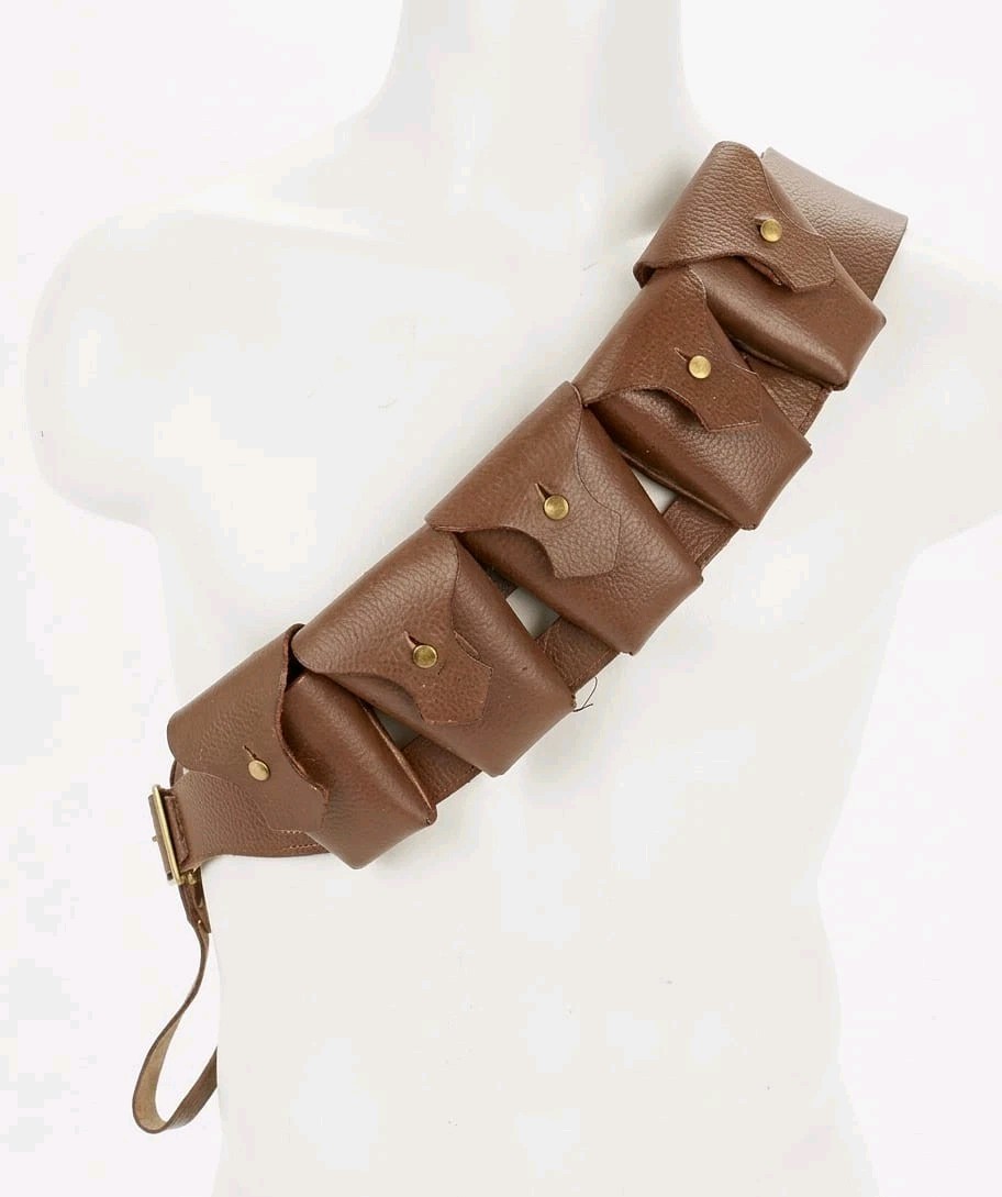 British P-1903 Leather Five-Pocket Bandolier Pattern 1903 WW1-WW2 Reproduction.