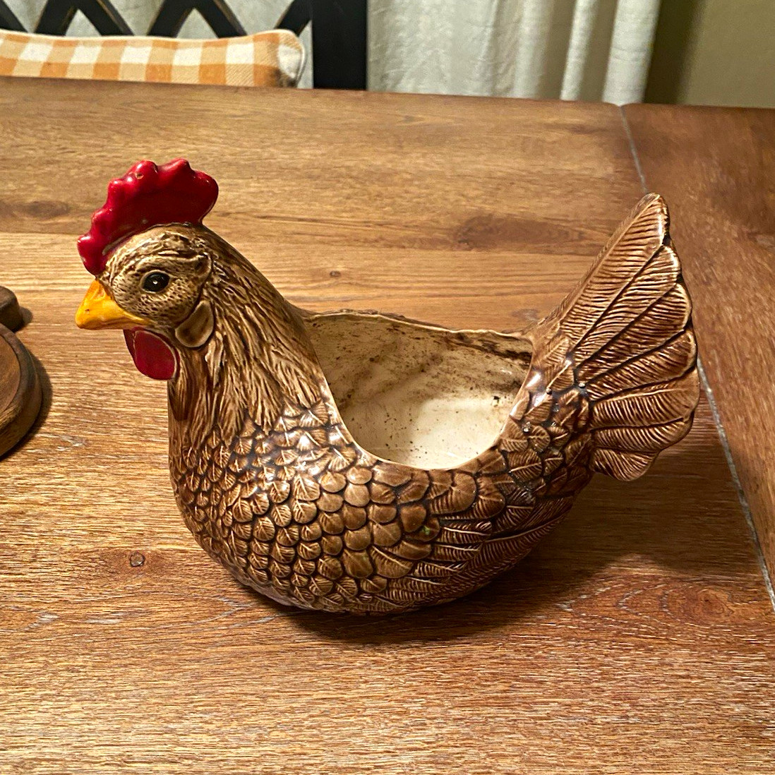 VTG Ceramic Hen Chicken Planter Brown VTG Ceramic Hen Chicken Planter Brown