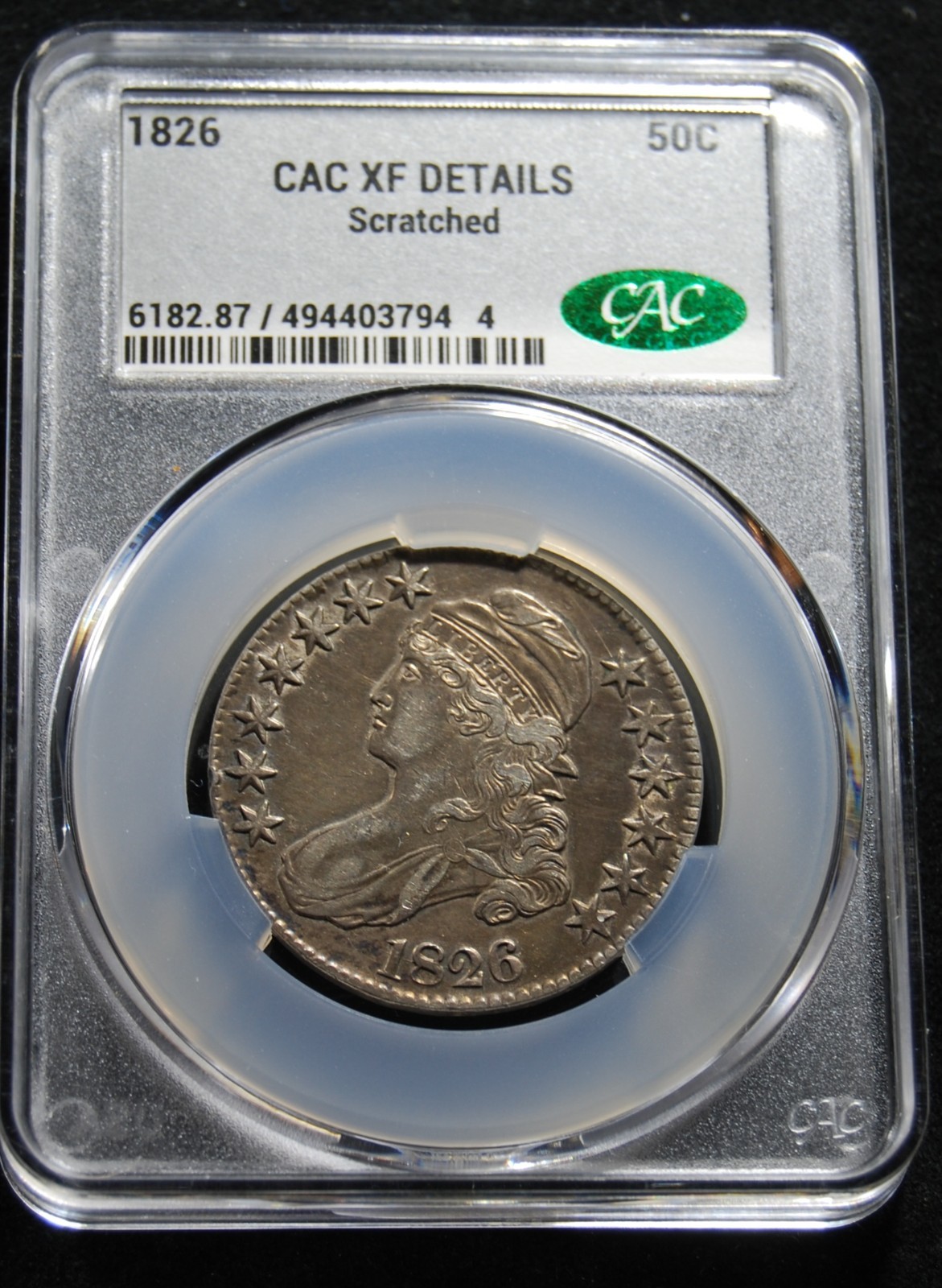 1826 Capped Bust Half Dollar - CAC XF Details 1826 Capped Bust Half Dollar - CAC XF Details