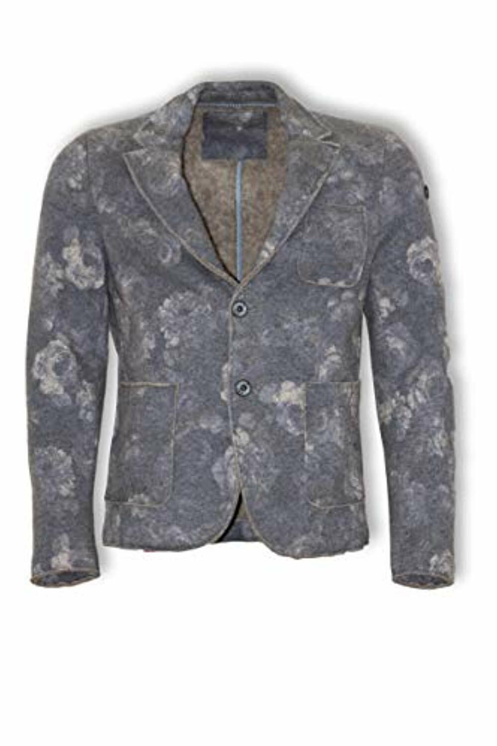 Dimattia wool jacket with open cuffs vintage flowers grey TG. 48 DE Dimattia wool jacket with open cuffs vintage flowers grey TG. 48 DE
