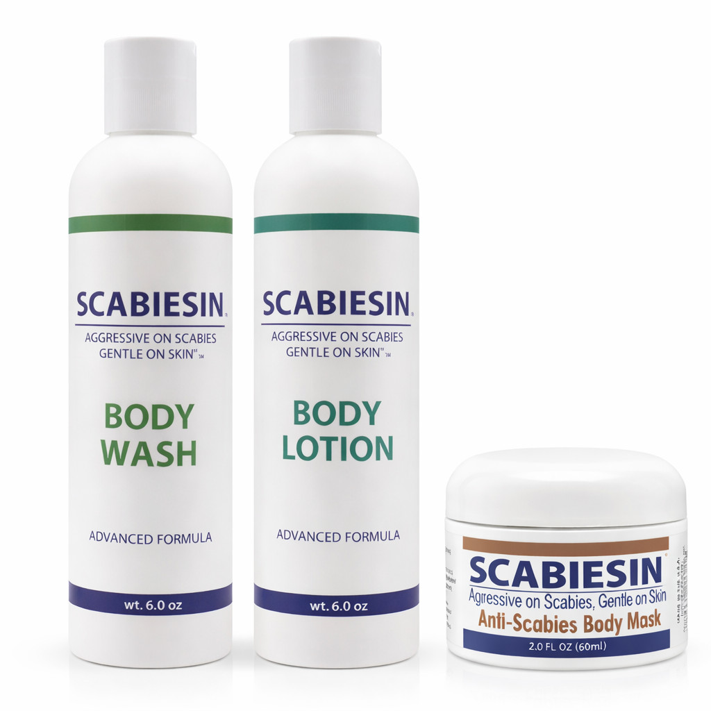 Scabiesin Body Lotion, Body Wash & Body Mask – Complete Anti-Scabies Kit Scabiesin Body Lotion, Body Wash & Body Mask – Complete Anti-Scabies Kit