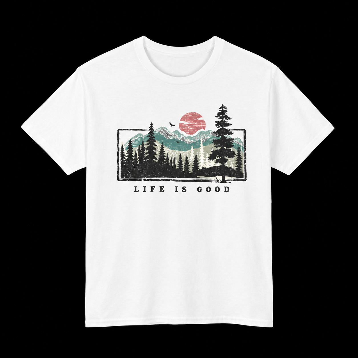 Vintage Mountain Life Is Good T-Shirt, Retro Nature Camping Adventure Tee
