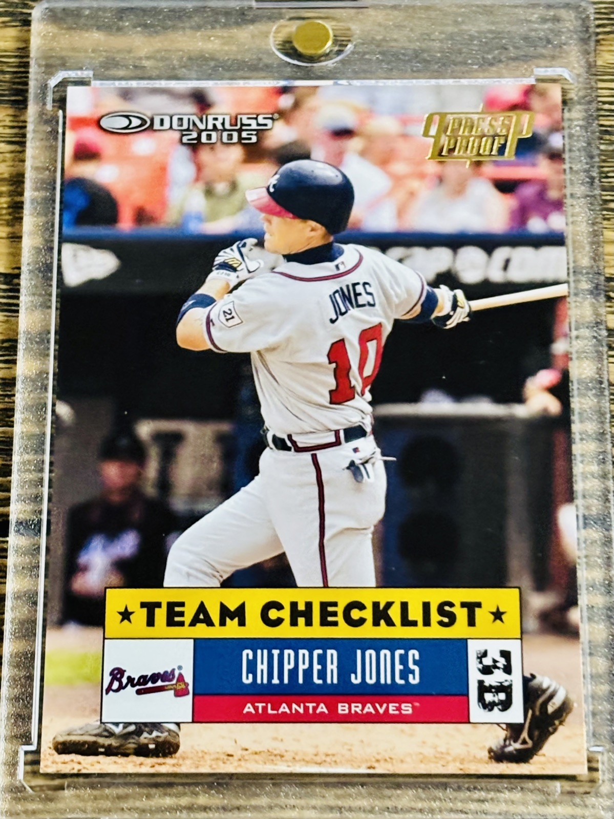 2005 Donruss Chipper Jones GOLD Press Proof /25 Atlanta Braves #373 2005 Donruss Chipper Jones GOLD Press Proof /25 Atlanta Braves #373