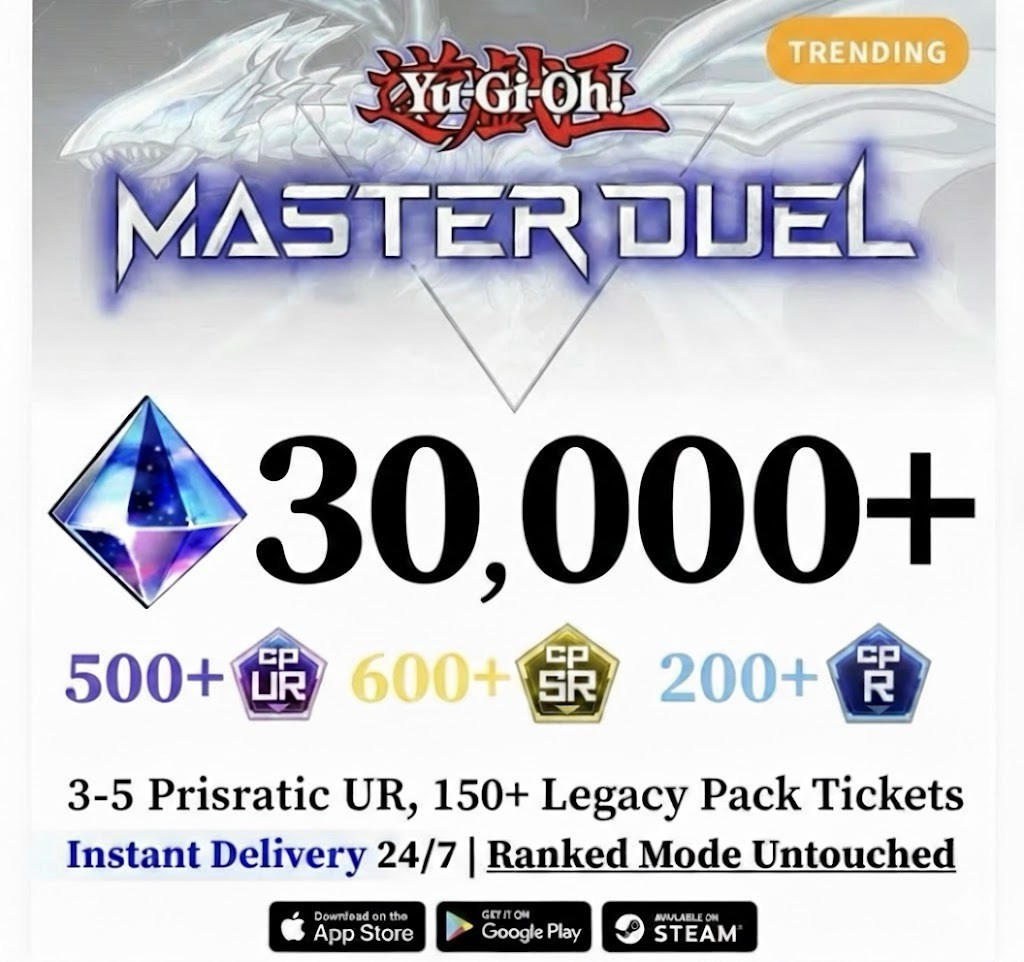 🌟 Yu-Gi-Oh Master Duel Account 30-32k Gems UR SR Dust [GLOBAL] Yugioh