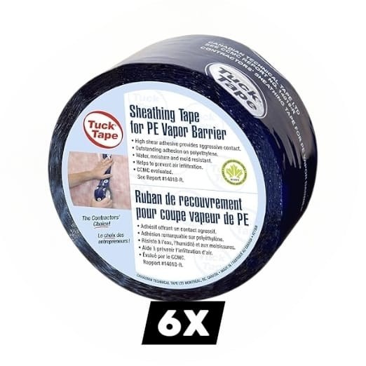 6 x Tuck Tape Construction Sheathing Tape, Blue - 