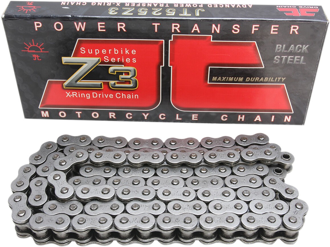 JT 525 Z3 Heavy Duty X-Ring Sealed Drive Chain 118 Links Steel JT 525 Z3 Heavy Duty X-Ring Sealed Drive Chain 118 Links Steel