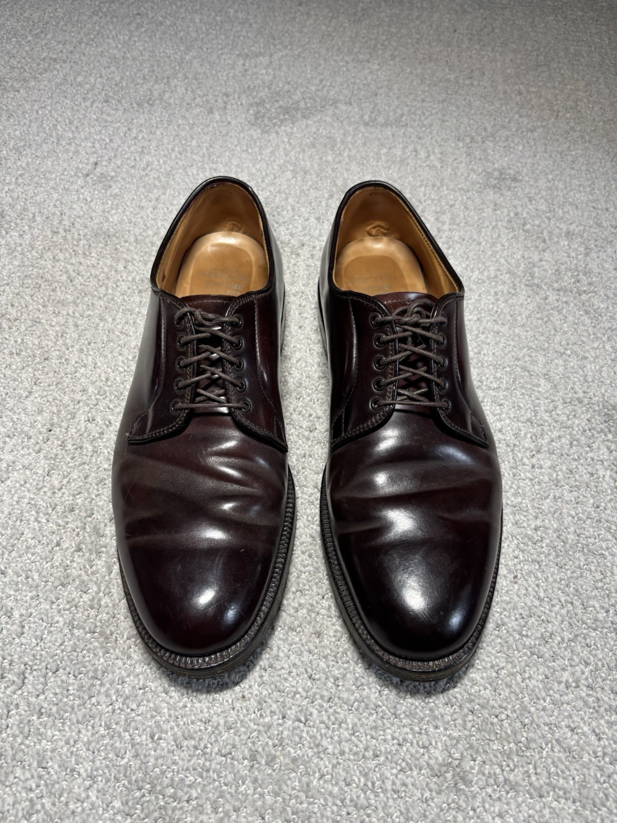 Alden for Brooks Brothers 06605 Shell Cordovan Plain Toe Blucher Shoes Mens 11 D