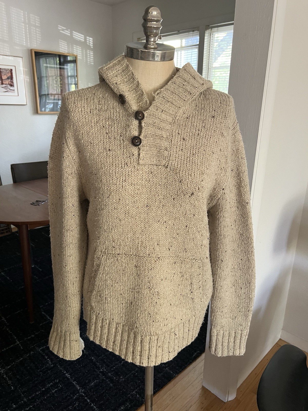 Polo Ralph Lauren Men\'s Sweater Medium Vintage Oatmeal Alpaca Wool Shawl Collar Polo Ralph Lauren Men\'s Sweater Medium Vintage Oatmeal Alpaca Wool Shawl Collar