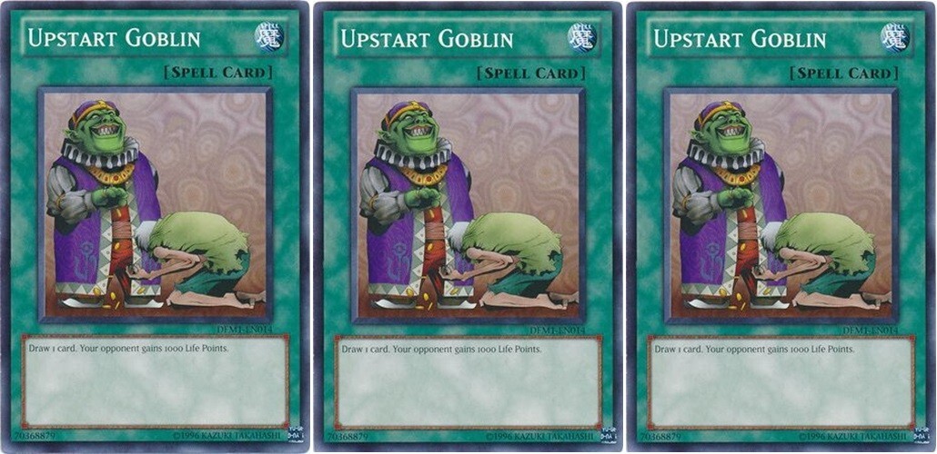 *** 3X UPSTART GOBLIN 3X ***  PLAYSET MINT CONDITION DEM1-EN014 YUGIOH