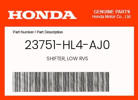 Honda Genuine Shifter, Low Rvs - 23751-Hl4-Aj0